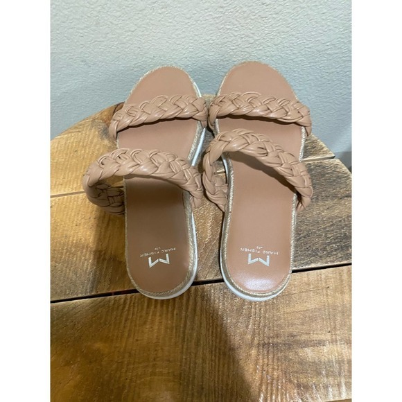 Marc Fisher LTD Jaimee Brown Leather Braided Espadrille Sandals Size 8.5 - Picture 4 of 8